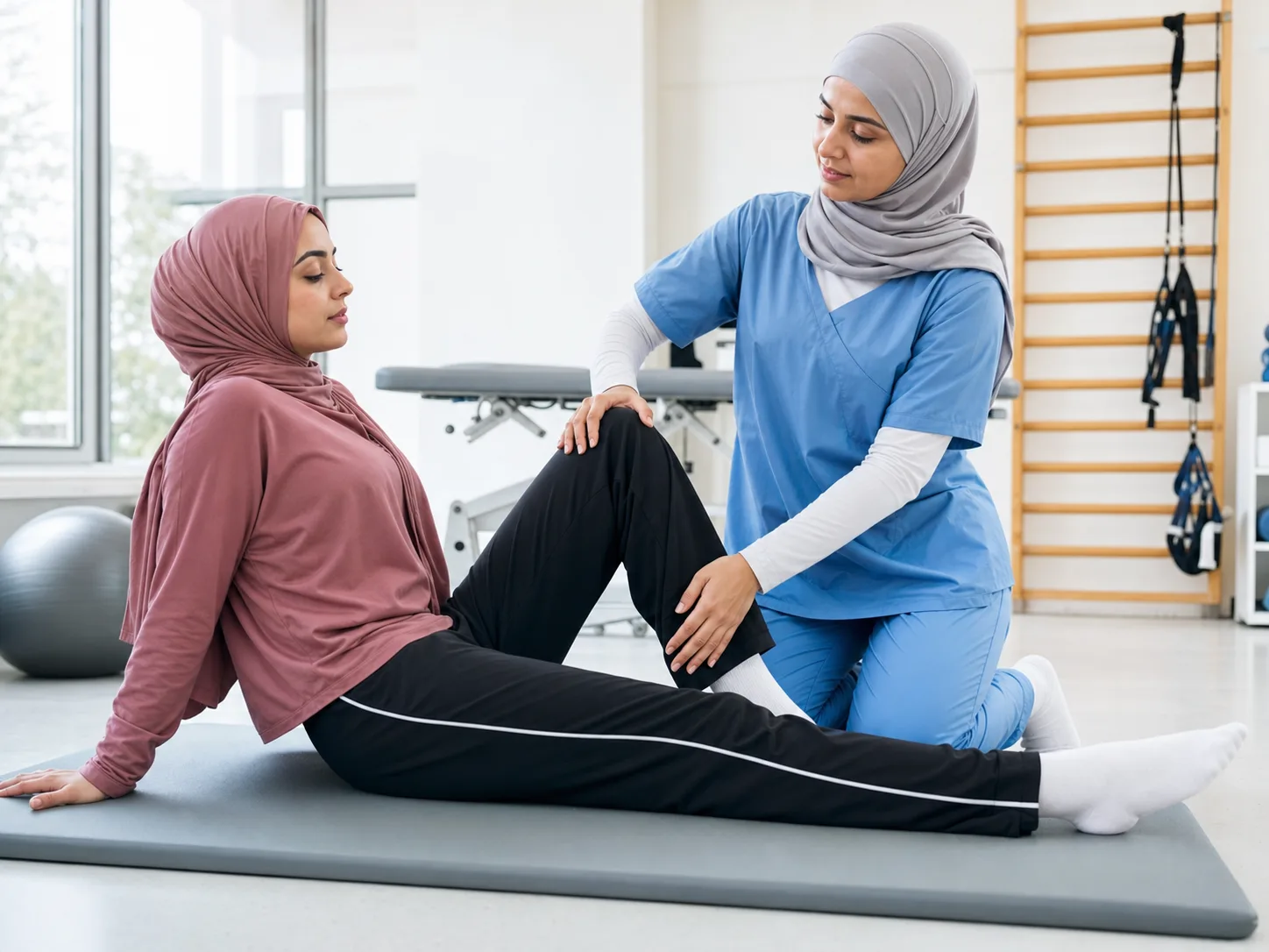 تأهيل إصابات الركبة تحت إشراف أخصائية علاج طبيعي